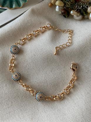 Taş Detaylı Nazarlı Bileklik