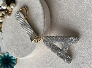 Taşlı Beyaz Harf Anahtarlık