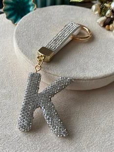 Taşlı Beyaz Harf Anahtarlık