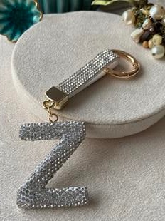 Taşlı Beyaz Harf Anahtarlık