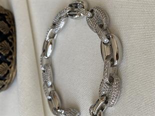 Taşlı Düğme Bileklik