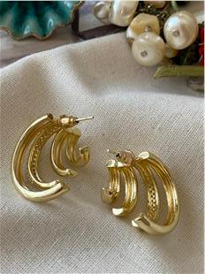 Taşlı Kalın Bombe Kaburga Küpe