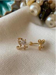 Taşlı Kalp Piercing