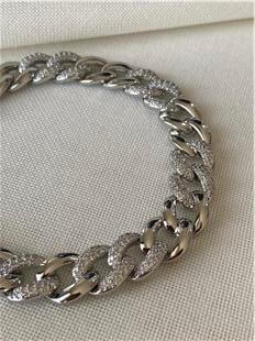 Taşlı Silver Örgü Bileklik