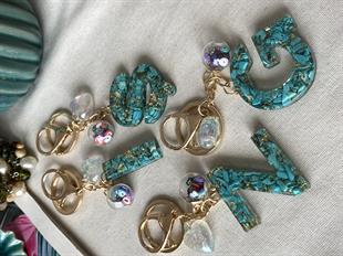 Turkuaz Çakıl Taşı Anahtarlık