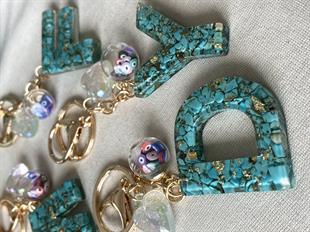 Turkuaz Çakıl Taşı Anahtarlık