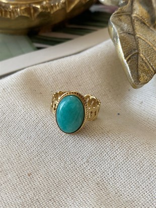 Ayarlanabilir Turkuaz Taşlı Yüzük