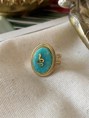 Ayarlanabilir Turkuaz Yılan Yüzük