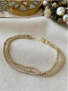 Üçlü 14K Küp Detaylı Suyolu Bileklik