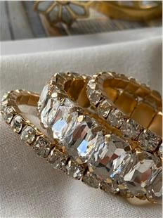 Üçlü Gümüş Taşlı Esnek Bileklik