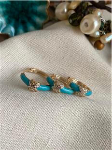 Üçlü Mavi Cross Model Küpe