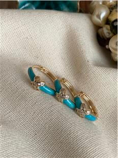 Üçlü Mavi Cross Model Küpe