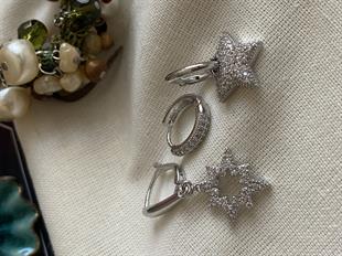 Üçlü Yıldız Modeller Küpe