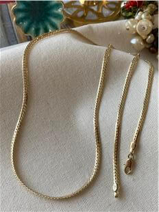 VIP 14K 55 cm Ezme Sık Örme Zincir Kolye