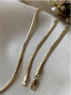 VIP 14K 55 cm Ezme Sık Örme Zincir Kolye