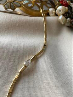 VIP 14K Arpa Taşlı Zarif Bileklik