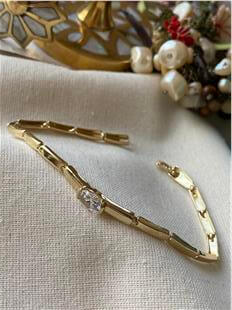 VIP 14K Arpa Taşlı Zarif Bileklik