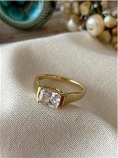 VIP 14K Baget Taş Yüzük