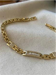 VIP 14K Baget Taşlı Künye Model Bileklik