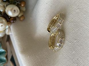VIP 14K Baguette Küpe