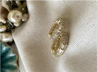 VIP 14K Baguette Küpe