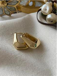 VIP 14K Beşgen Tasarım Küpe