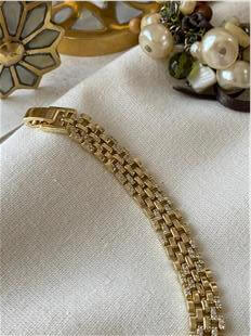 VIP 14K Çapraz Taş Desenli Örme Bileklik