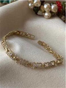 VIP 14K Çift Kare Model Bileklik