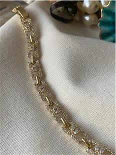 VIP 14K Çift Kare Model Bileklik