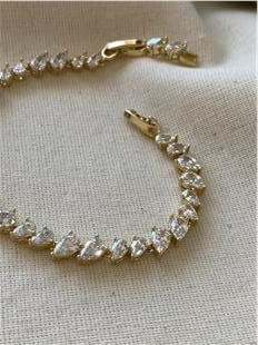 VIP 14K Damla Taşlı Suyolu Bileklik