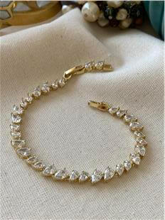 VIP 14K Damla Taşlı Suyolu Bileklik