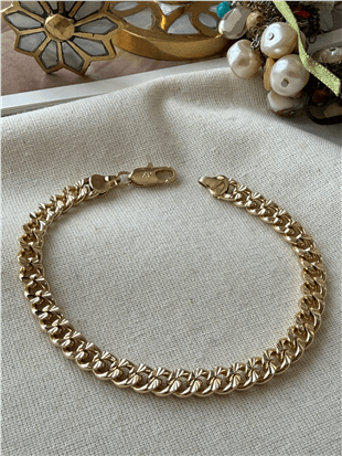 VIP 14K Desenli Bombe Zincir Bileklik