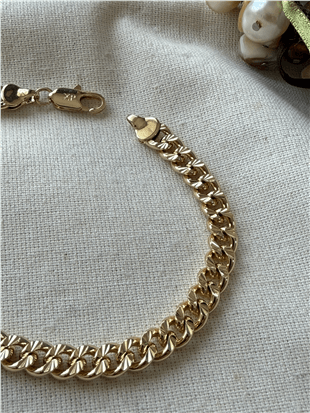 VIP 14K Desenli Bombe Zincir Bileklik