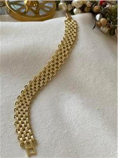 VIP 14K Desenli Geniş Örme Bileklik