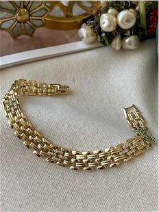 VIP 14K Desenli Geniş Örme Bileklik