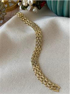 VIP 14K Desenli Geniş Örme Bileklik