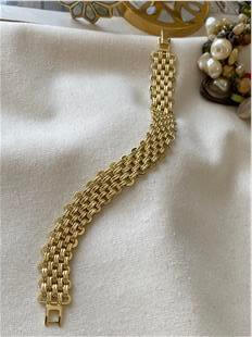 VIP 14K Desenli Geniş Örme Bileklik