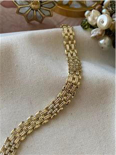 VIP 14K Desenli Geniş Örme Bileklik