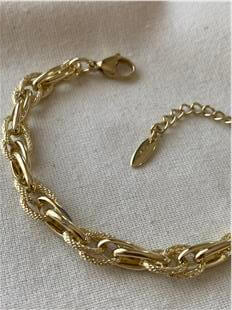 VIP 14K Desenli Halka Detaylı Geçme Bileklik