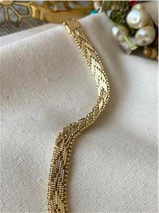 VIP 14K Desenli Hasır Örme Bileklik