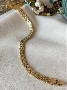 VIP 14K Desenli Hasır Örme Bileklik