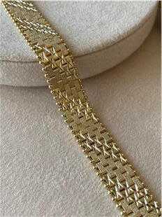 VIP 14K Desenli Hasır Örme Bileklik