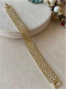 VIP 14K Desenli Hasır Örme Bileklik