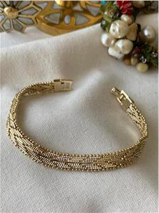 VIP 14K Desenli Hasır Örme Bileklik