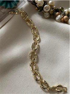 VIP 14K Desenli Oval Zincir Bileklik