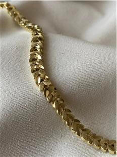 VIP 14K Desenli Parlak Çelenk Bileklik