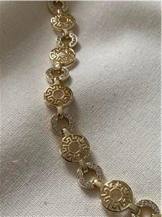 VIP 14K Desenli Taşlı Halkalar Bileklik