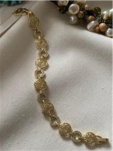 VIP 14K Desenli Taşlı Halkalar Bileklik