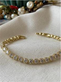 VIP 14K Desenli Yuvarlak Suyolu Bileklik