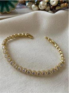 VIP 14K Desenli Yuvarlak Suyolu Bileklik